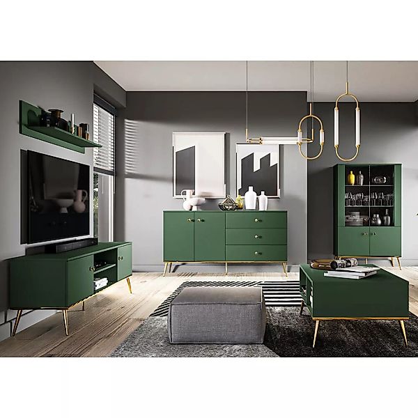 Wohnzimmermöbel grün FASANO-131, modern, 5-teilig mit Couchtisch günstig online kaufen