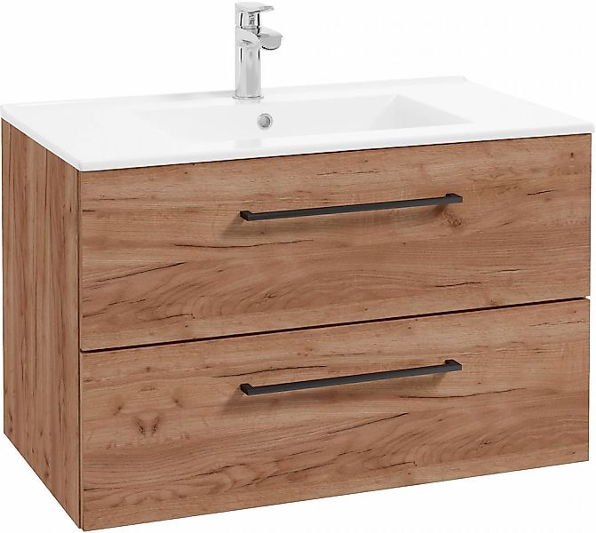 welltime Waschtisch "Palermo" Set, Badmöbel inkl. Waschbecken, Breite 80 cm günstig online kaufen