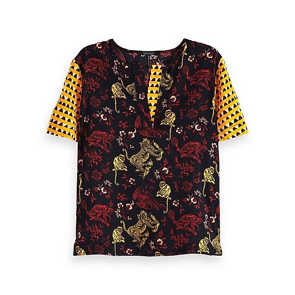 Maison Scotch T-Shirt Maison Scotch Damen Top Mixed Print Top 149795 günstig online kaufen