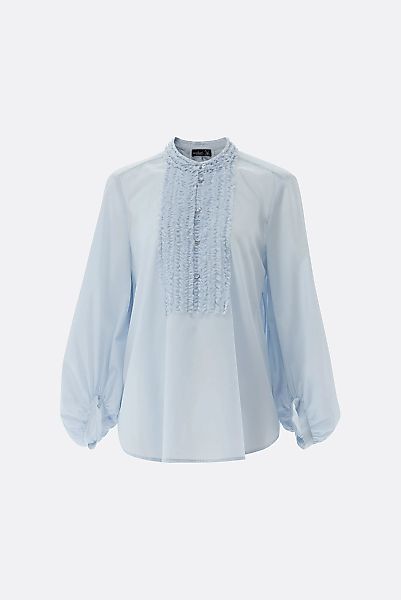 Schlupfbluse mit Ballonärmeln und Rüschenkragen günstig online kaufen