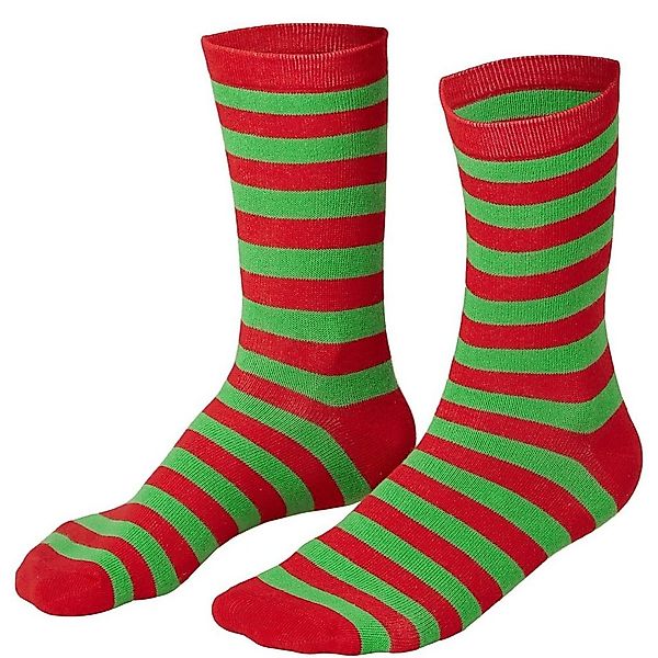 dressforfun Kuschelsocken Weihnachtssocken gestreift grün-rot günstig online kaufen