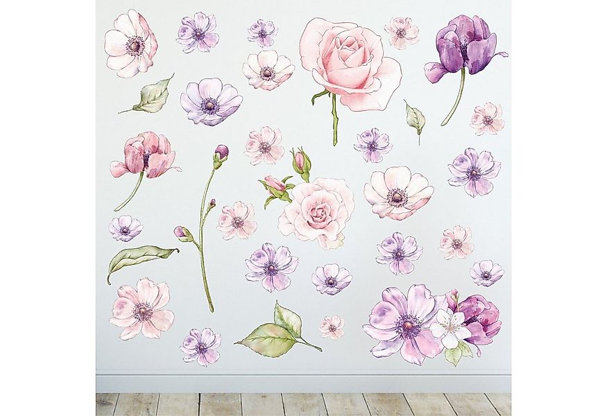 Sunnywall Wandtattoo Blumen Wandsticker Wandtattoo (2 St), konturgeschnitte günstig online kaufen