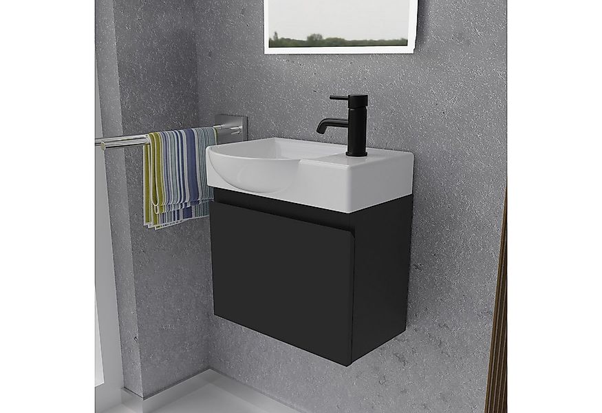 Alpenberger Badmöbel-Set - Gäste WC Waschbecken mit Unterschrank 45 cm Brei günstig online kaufen