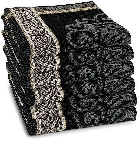 DDDDD Geschirrtuch "DDDDD Küchentuch Rozet 50 x 55 cm, Grau (6er-Pack)" sch günstig online kaufen