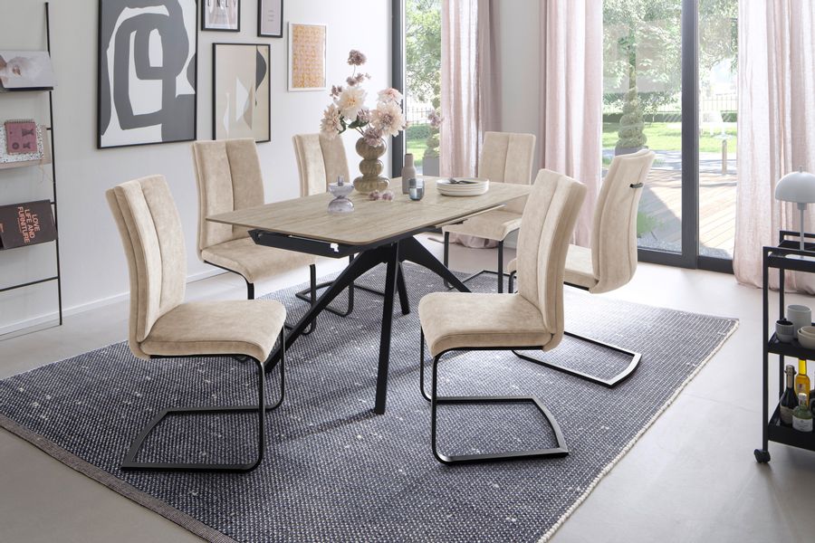 MCA furniture Esstisch »CERRITO Auszugtisch 160-220 cm - marmoriert« 1 Stk. günstig online kaufen