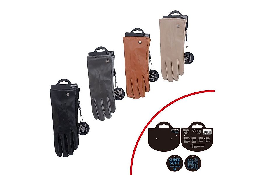 Antonio Lederhandschuhe Gefütterte Winter Damen Handschuhe » Kunstleder PU günstig online kaufen
