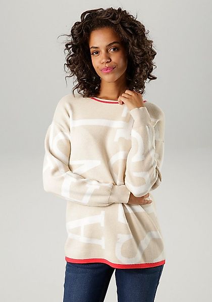 Aniston CASUAL Strickpullover mit eingestrickten ANISTON-Schriftzügen günstig online kaufen