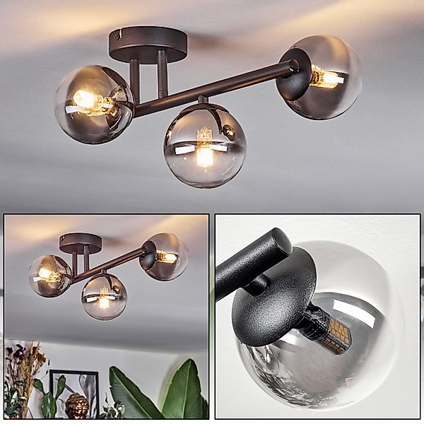 hofstein Deckenleuchte 3-flammige Deckenlampe aus Metall/Glas günstig online kaufen
