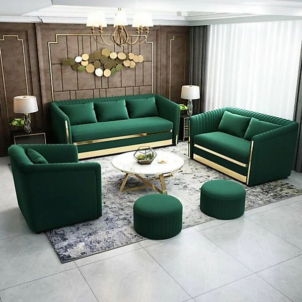 JVmoebel Sofa Textilsofa Sofagarnitur 3+2 Sitzer Set Garnitur Polstersofa, günstig online kaufen