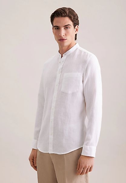 seidensticker Leinenhemd "Schwarze Rose" Slim 1/1 Stehkragen Uni günstig online kaufen