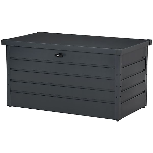 Outsunny Gartenbank Truhe mit Schlüssel, Moderne Stahltruhe, Grau, 120x62x6 günstig online kaufen
