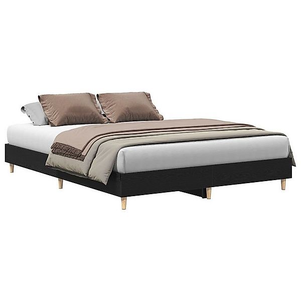 vidaXL Bett Bettgestell Schwarze Eiche 140x200 cm Konstruiertes Holz (2-tlg günstig online kaufen