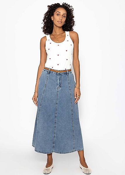 SASSYCLASSY A-Linien-Rock Robuster Midi Jeans Rock günstig online kaufen