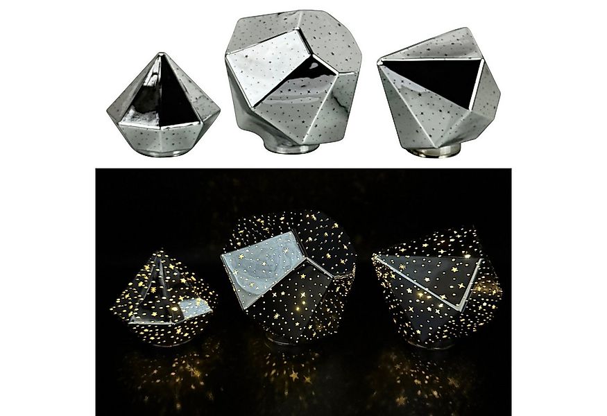 Online-Fuchs LED Dekoobjekt Stimmungslicht - 3 Diamanten aus Glas mit LED-L günstig online kaufen