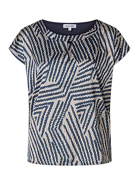 MORE&MORE Kurzarmshirt Blusenshirt Materialmix günstig online kaufen
