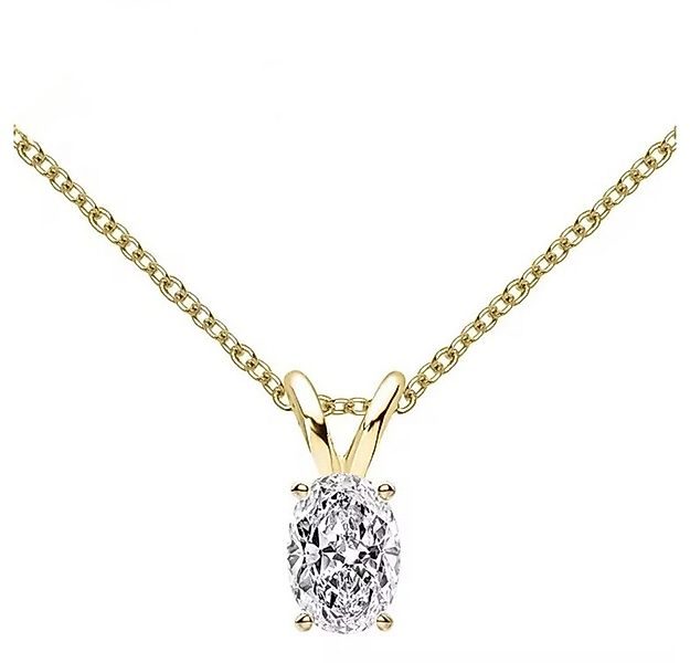 ROUGEMONT Kette mit Anhänger Extravagante Moissanit Halskette im Ovalschlif günstig online kaufen