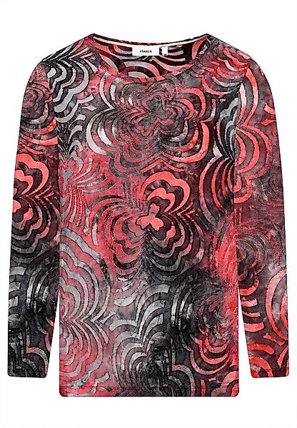 elanza T-Shirt Shirt mit Blütenmuster in Rot/Grau (1-tlg) günstig online kaufen