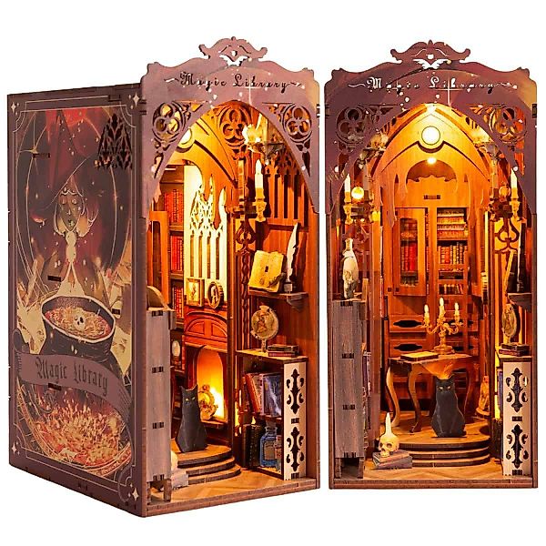 Kitcreatives 3D-Puzzle Buchstütze Magic Library Bausatz günstig online kaufen