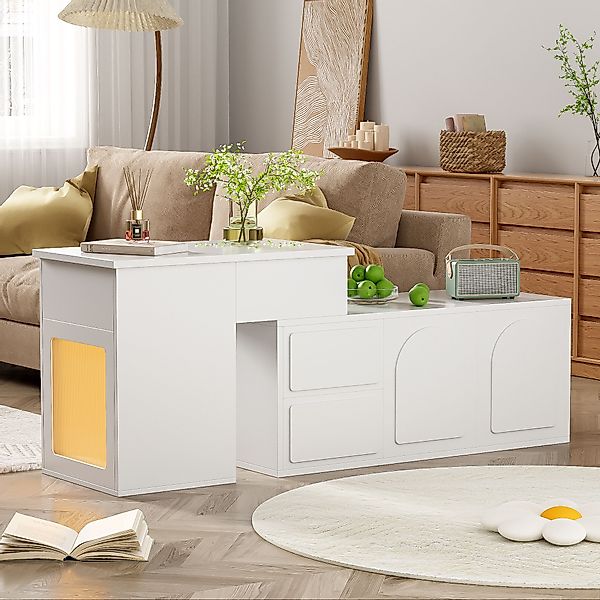 Sideboard, Multifunktionaler mit 2 Schubladen, höhenverstellbarem mit 16-fa günstig online kaufen