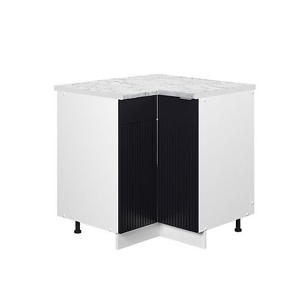 Vicco Eckunterschrank Fame-Line Küchen Eckschrank Schwarz Gestreift 81 cm A günstig online kaufen