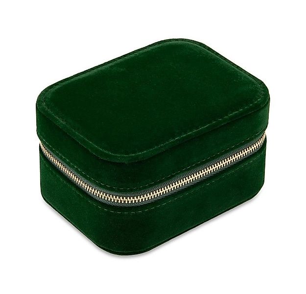 JEWLIX Schmuckkasten Dunkelgrünes Samt mit goldenem Reisverschluss GET0049 günstig online kaufen