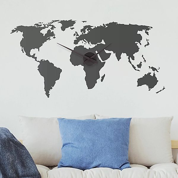 Wandtattoo-Uhr Weltkarte Uhr günstig online kaufen