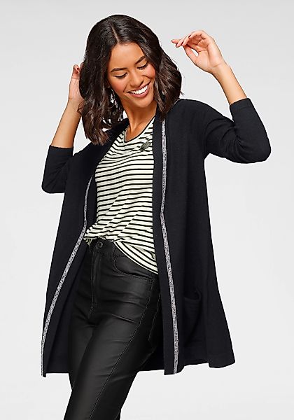 Laura Scott Longstrickjacke, mit Kapuze und Schmuckband günstig online kaufen