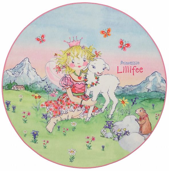 Prinzessin Lillifee Kinderteppich »LI-102«, rund, 2 mm Höhe, Druckteppich, günstig online kaufen