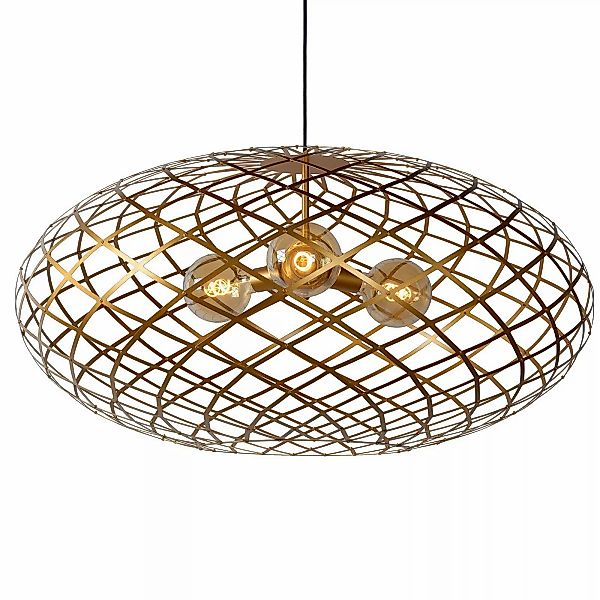 Hängeleuchte Wolfram, Schirm oval, 100 cm, gold günstig online kaufen