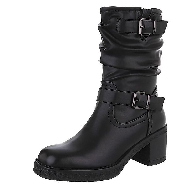 Ital-Design Damen Stiefel mit Schnallen und angenehmem Tragekomfort Stiefel günstig online kaufen