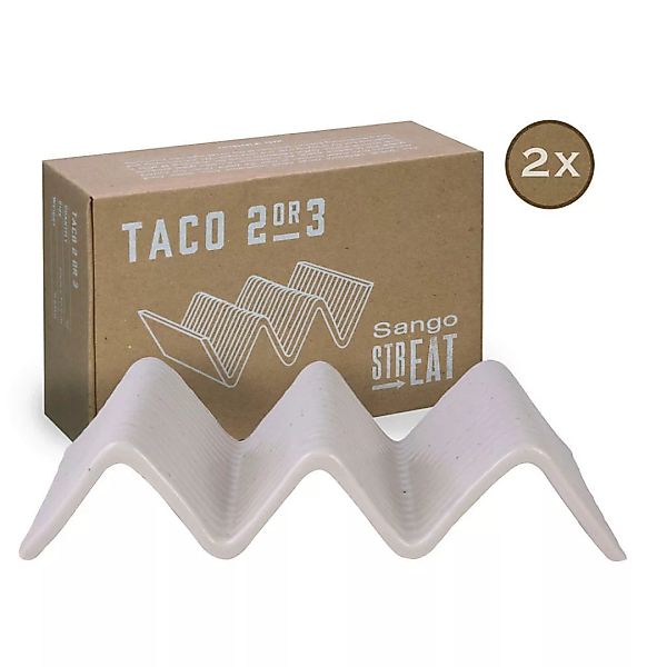 CreaTable Servierset Streat Taco Stand 2 creme Steinzeug günstig online kaufen