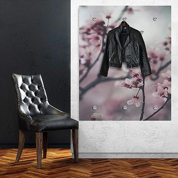 queence Garderobenleiste "Violet" Kirschblüten, Wanddeko, Garderobe günstig online kaufen