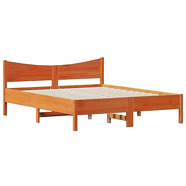 vidaXL Massivholzbett ohne Matratze Wachsbraun 150x200 cm Kiefernholz 32163 günstig online kaufen