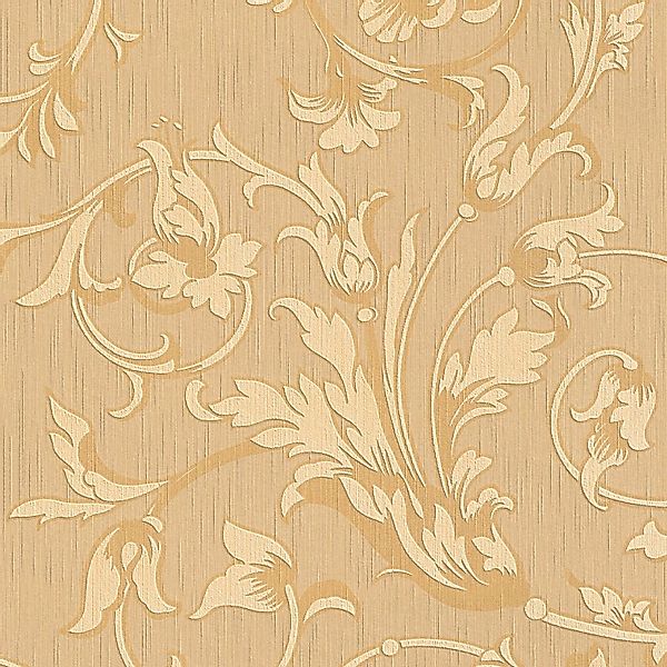 PROFHOME 956333-GU Textiloptik Tapete Blumen Matt Orange Beige 0,53 m x 10, günstig online kaufen