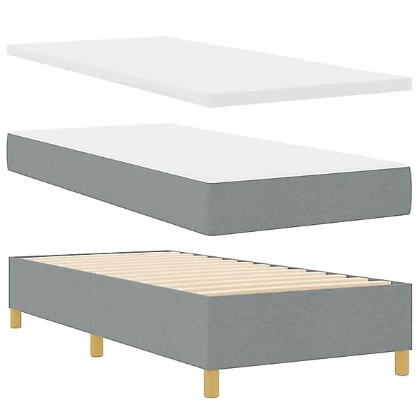 vidaXL Boxspringbett mit Matratze Hellgrau 100 x 200 cm Stoff 3344275 günstig online kaufen