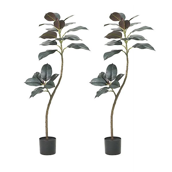 Künstliche Zimmerpflanze 2pcs Kunstkautschuk Baum Gummi günstig online kaufen