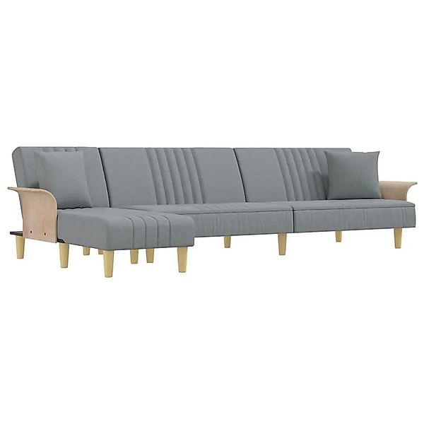 vidaXL Schlafsofa in L-Form Hellgrau 279x140x70 cm Stoff 3157238 günstig online kaufen