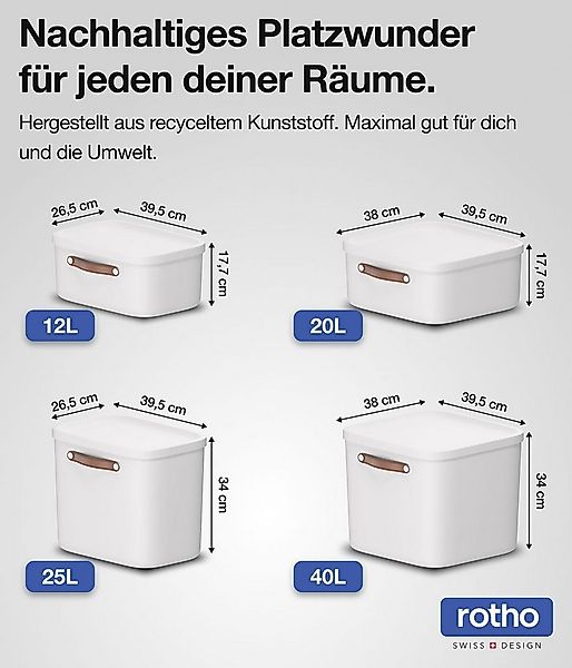 ROTHO Stapelbox 4er-Set Kiste mit Deckel Maloja 20l (Aufbewahrungsset, 4er- günstig online kaufen