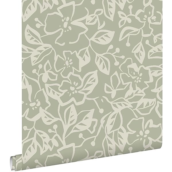ESTAhome Tapete Blätter und Blumen Mintgrün 50 x 900 cm günstig online kaufen