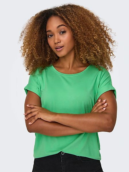 ONLY T-Shirt "ONLMOSTER S/S O-NECK TOP NOOS JRS", mit Aufschlag am Arm günstig online kaufen