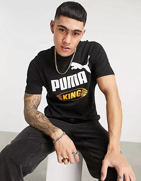 Puma – King – Oversize-T-Shirt in Schwarz mit Logo günstig online kaufen