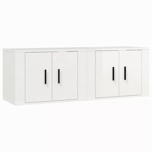 furnicato TV-Schrank TV-Wandschränke 2 Stk. Hochglanz-Weiß 57x34,5x40 cm (1 günstig online kaufen