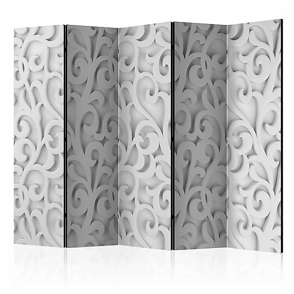 5-teiliges Paravent - White Ornament Ii [room Dividers] günstig online kaufen