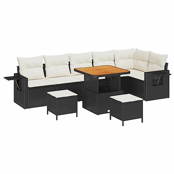 vidaXL Garten-Sofa-Set mit Speicher 9-Tlg Schwarz Poly Rattan 3363710 günstig online kaufen