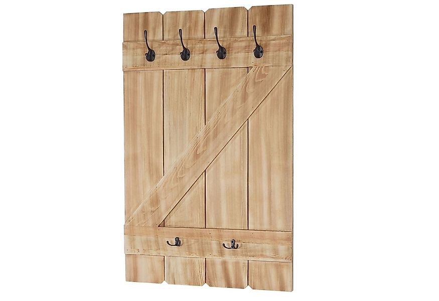 BERLINLODGE® Wandgarderobe Garderobe Garderobenpaneel HxBxT 91x60x10cm 6 Ha günstig online kaufen