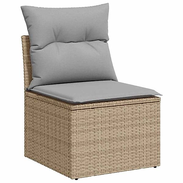 vidaXL 8-Teiliges Garten-Sofaset mit Kissen Beige Poly Rattan 3348596 günstig online kaufen