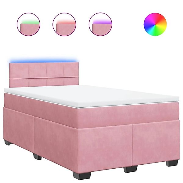 vidaXL Boxspringbett mit Matratze Rosa 120x200 cm Samt 3288587 günstig online kaufen