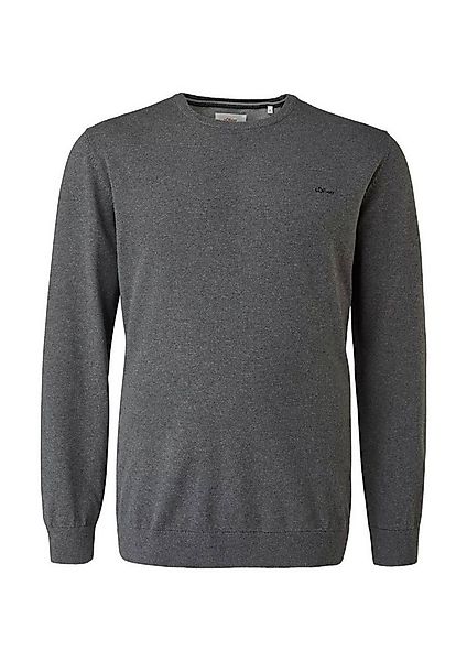 s.Oliver Rundhalspullover Basic (1-tlg) mit gesticktem Logo auf der Brust, günstig online kaufen