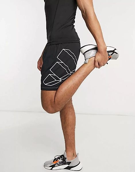 adidas – Training – Schwarze Shorts mit Logo günstig online kaufen