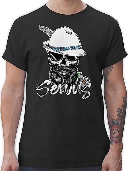 Shirtracer T-Shirt Servus Totenkopf Skull Bayrisch günstig online kaufen